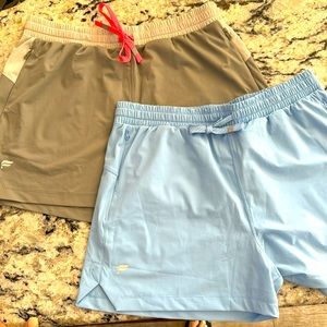 Two pairs of Fabletics One Shorts; athletic style, zippers, drawstring; 3 inch